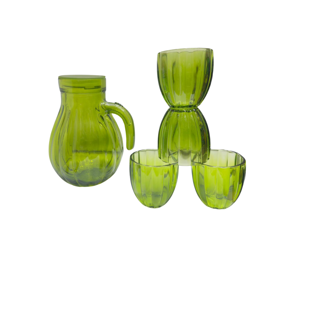 Glass Water Jar and Drinking glass Set - Official Lige