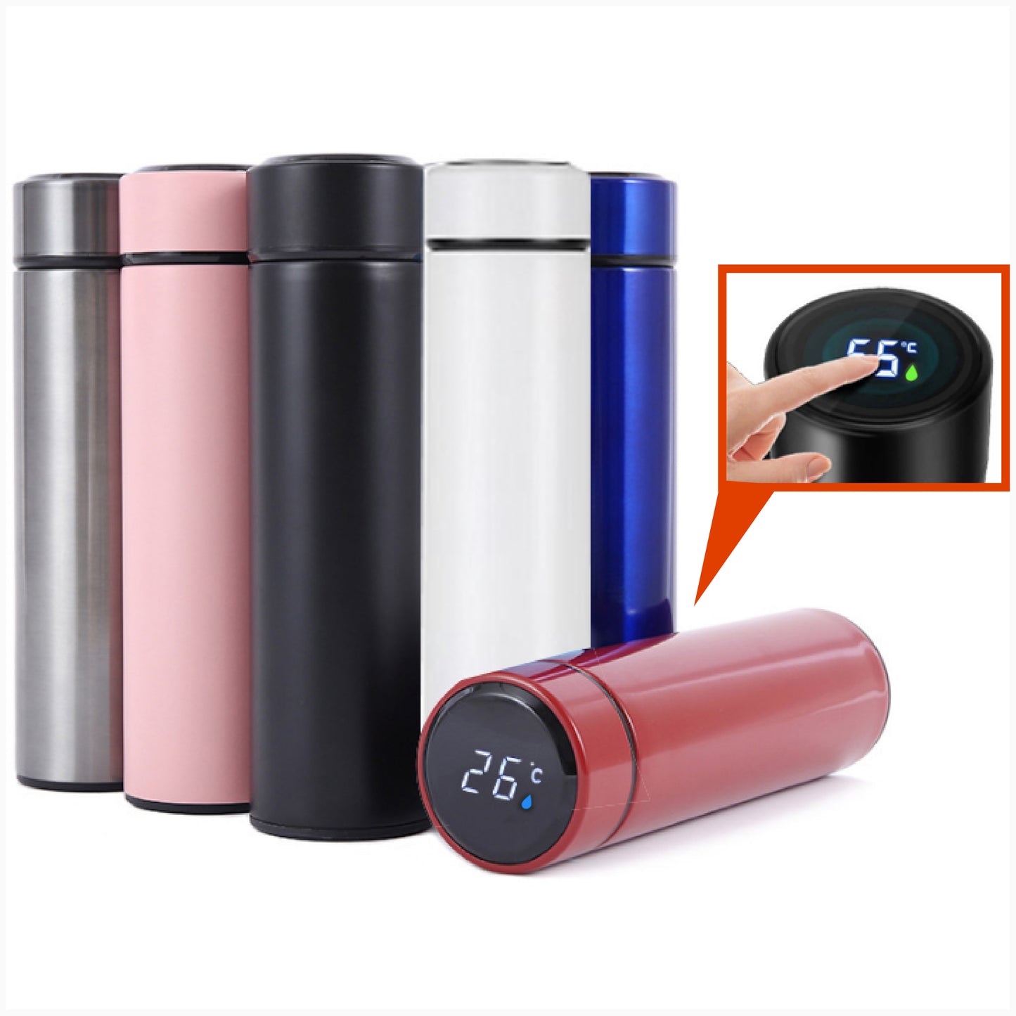 500ml Vacuum Flask with Temperature Display - Can Print